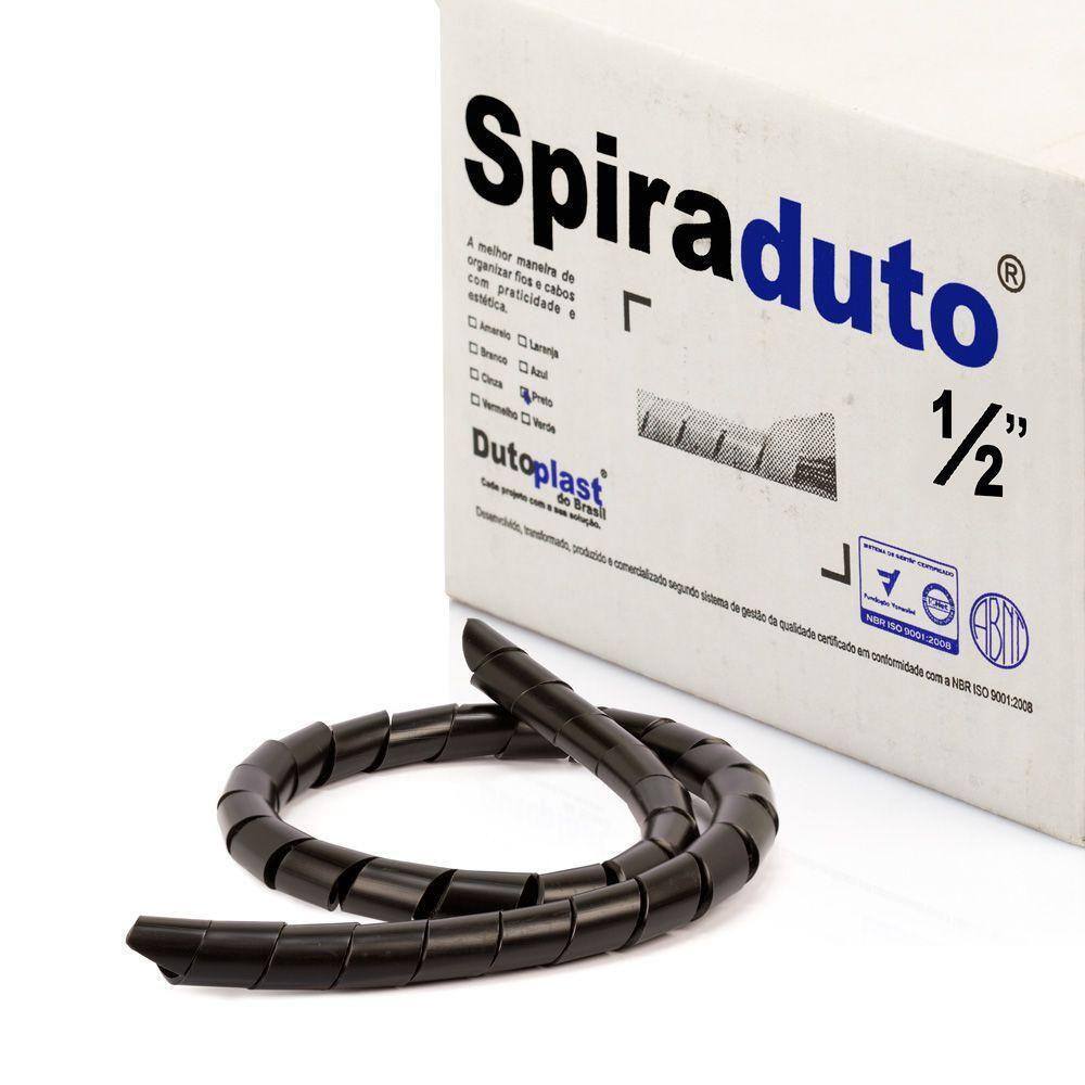 Spiraduto 1/2 Organizador De Cabos - Dutoplast - Preto 10M
