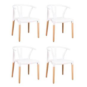 Conjunto 4 Cadeiras Polipropileno Wishbone Yescasa Branco