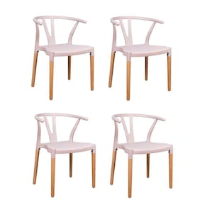 Conjunto 4 Cadeiras Polipropileno Wishbone Yescasa Nude