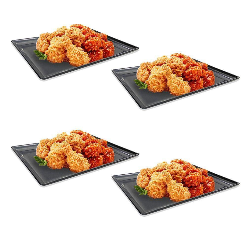 Kit C/4 Kakazura Prato Retangular Preto Médio Japonês