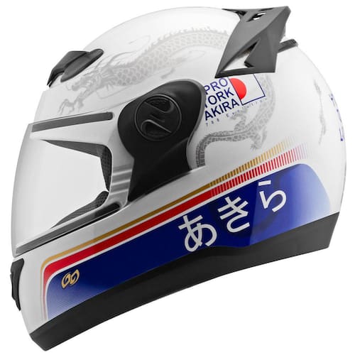 Capacete de Moto Fechado Pro Tork Evolution 788 G7 Akira Brilhante Viseira Cristal