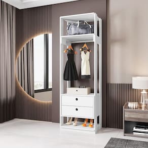 Closet Guarda Roupa Aberto Armario Com 2 Gavetas Titan