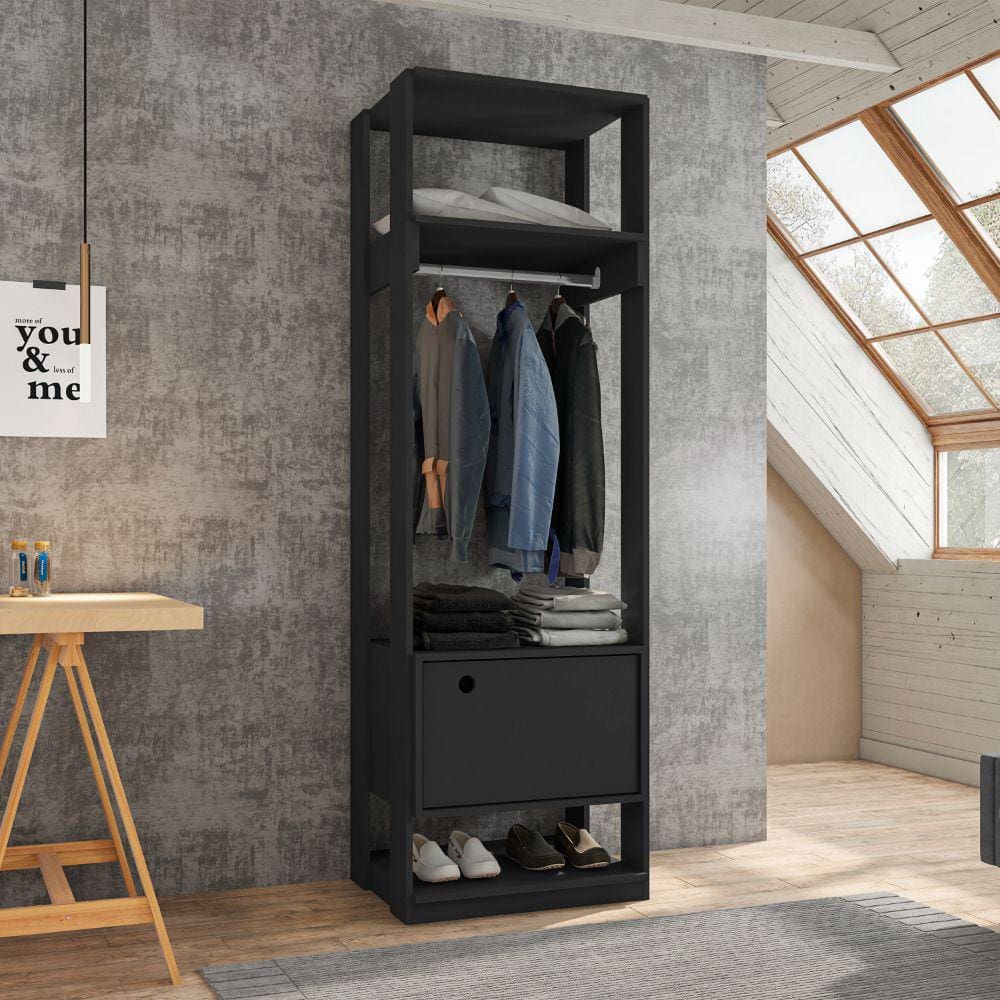 Closet Guarda Roupa Aberto Armario Multiuso Com Porta Titan