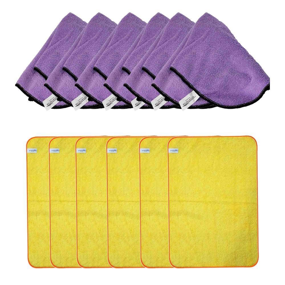 6 Flanelas 40x60 Premium + 6 Flanelas Purple 60X40 Autoamerica
