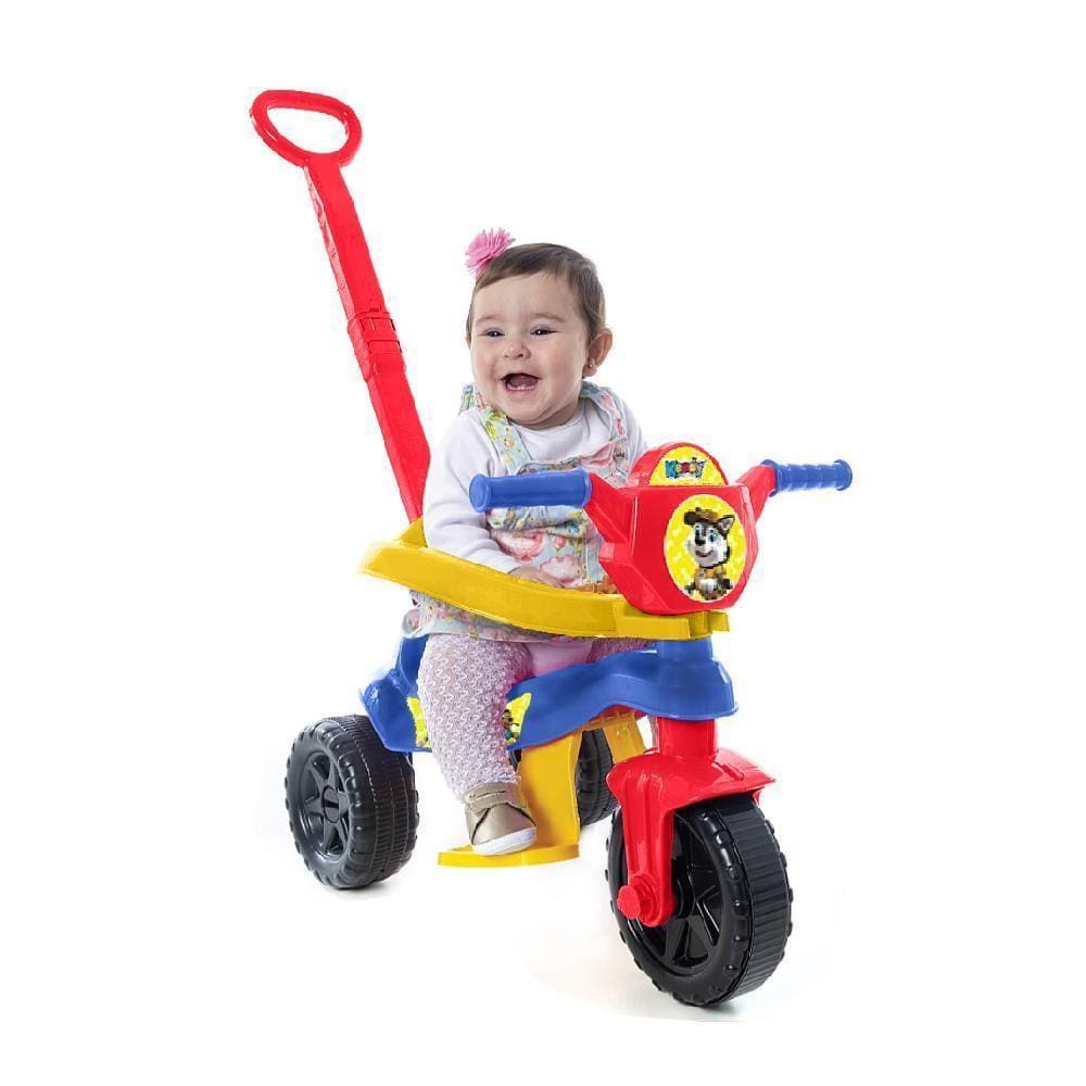 Triciclo Infantil Motoca Minnie para Passeio com Empurrador e Proteção  Xalingo