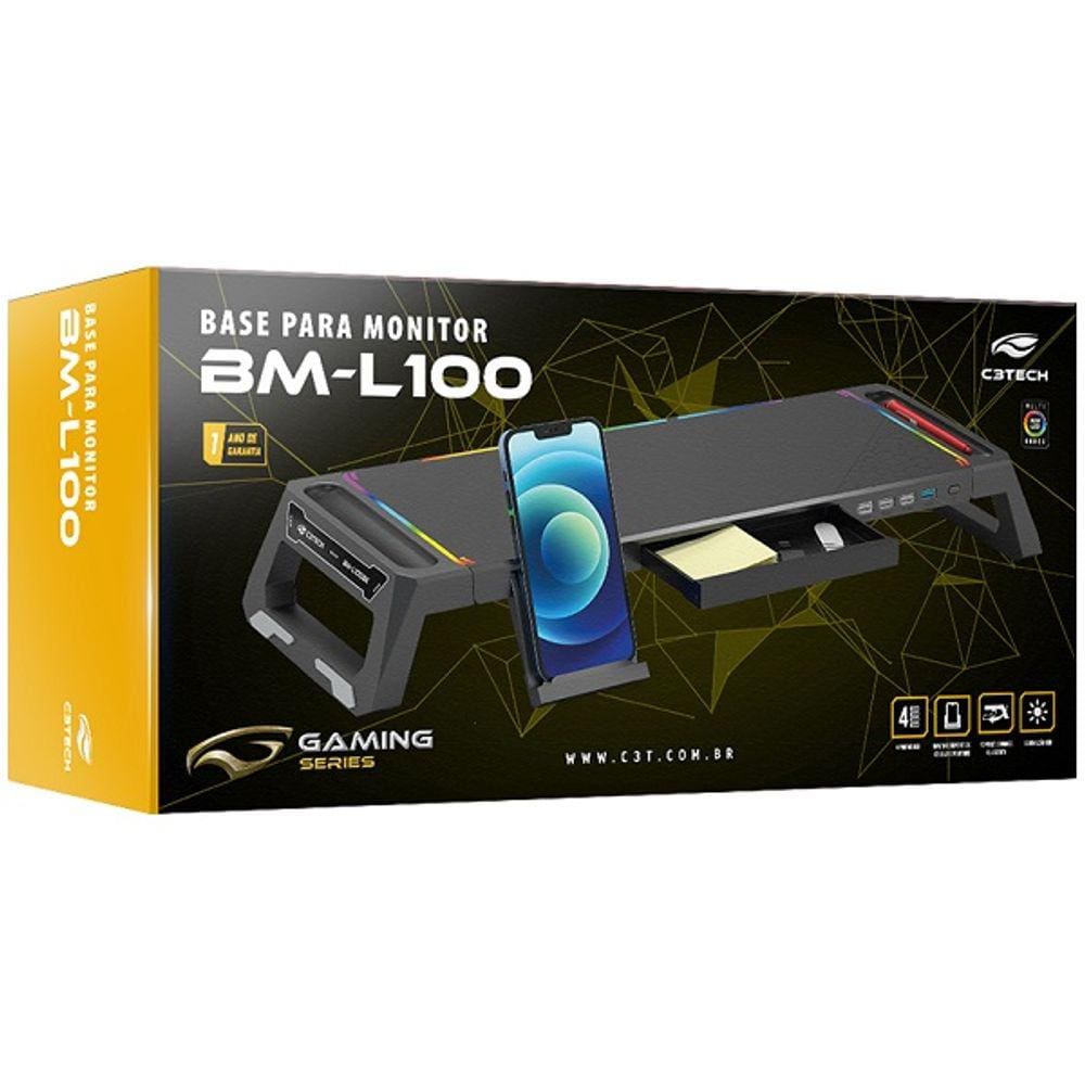 Base para Monitor BM-L100BK RGB C3 TECH
