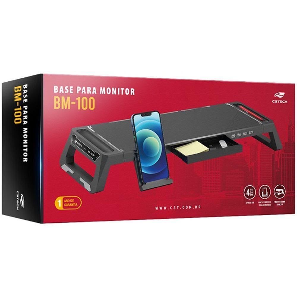 Base para Monitor BM-100BK Preto C3 TECH