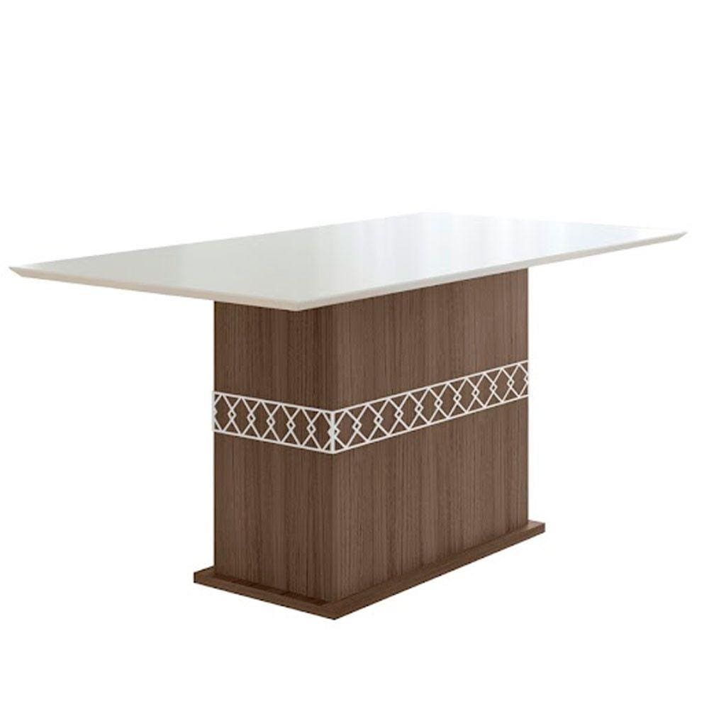 mesa de jantar retangular Ágata carvalho e grafite 160 cm