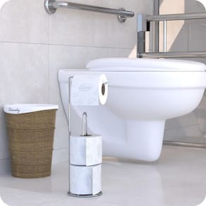 Porta Papel Higiênico De Chão Suporte Papeleira Cromado Arm