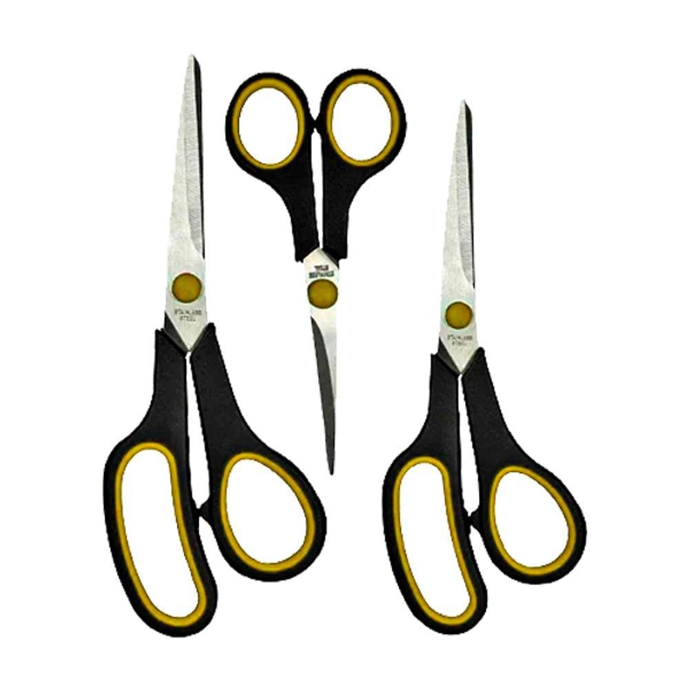 Kit 3 Peças Tesoura Multiuso SQ 3253 Lâmina Inoxidável Tamahos 8” 7,5” 5,5”