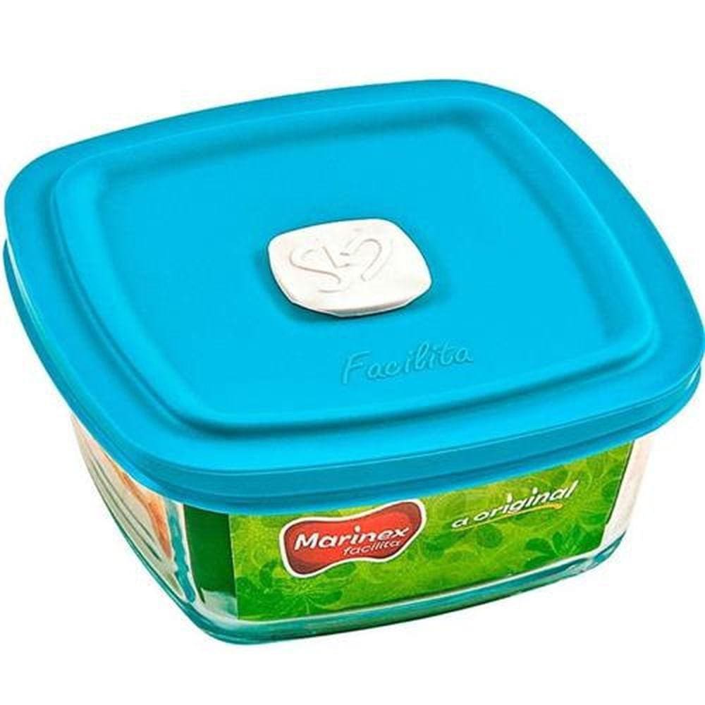 Pote Quadrado Facilita 500ml com Tampa Azul - Marinex