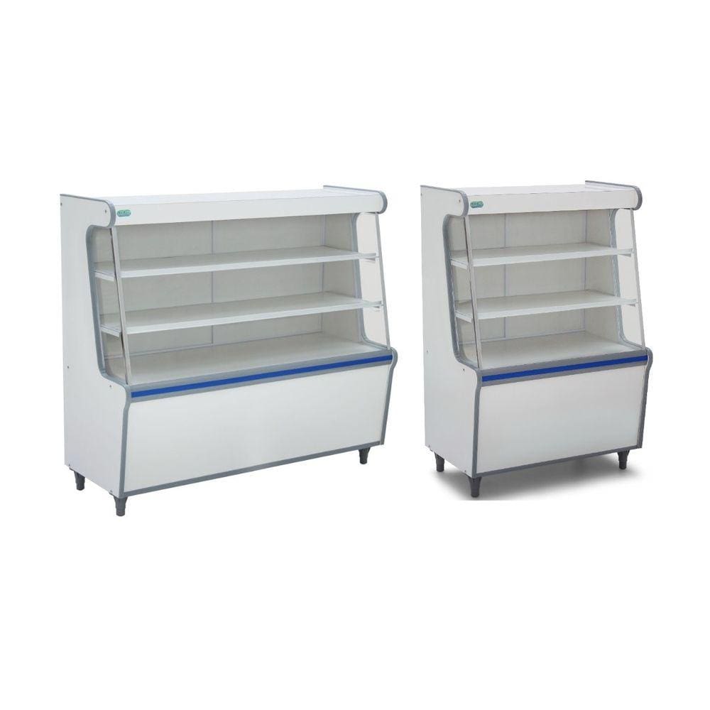 Balcão Vitrine Seco 70 +120 Artlux Branco Kit 2 Pç Fx Azul