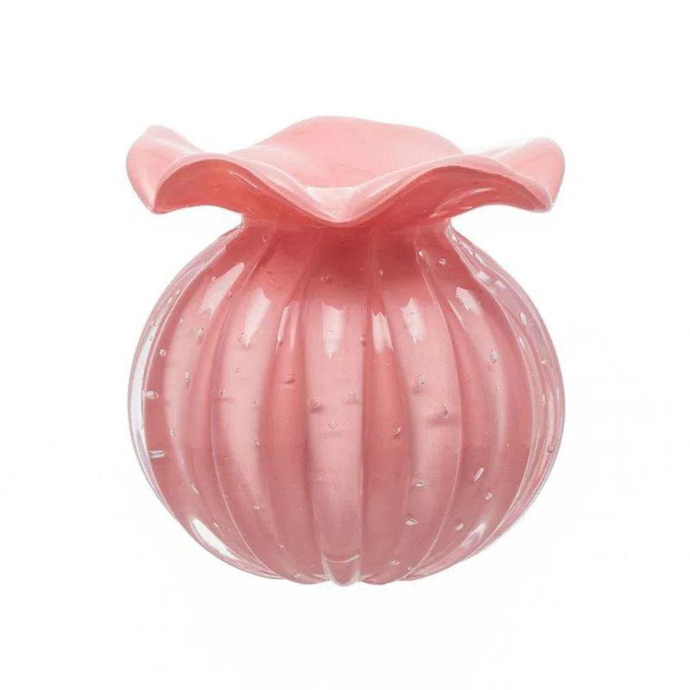 Vaso Trouxinha Cristal Murano Rosa Candy Love PP