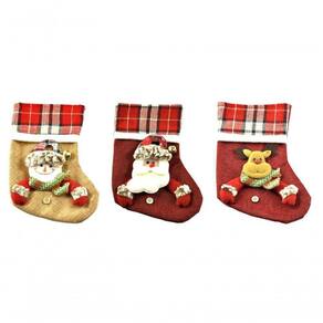 Kit Bota Natal Papai Noel, Boneco Neve Rena Pelúcia 25cm 3pç