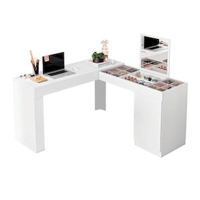 Escrivaninha Penteadeira Vera com Nicho Organizador 136 cm Branco - D`Rossi