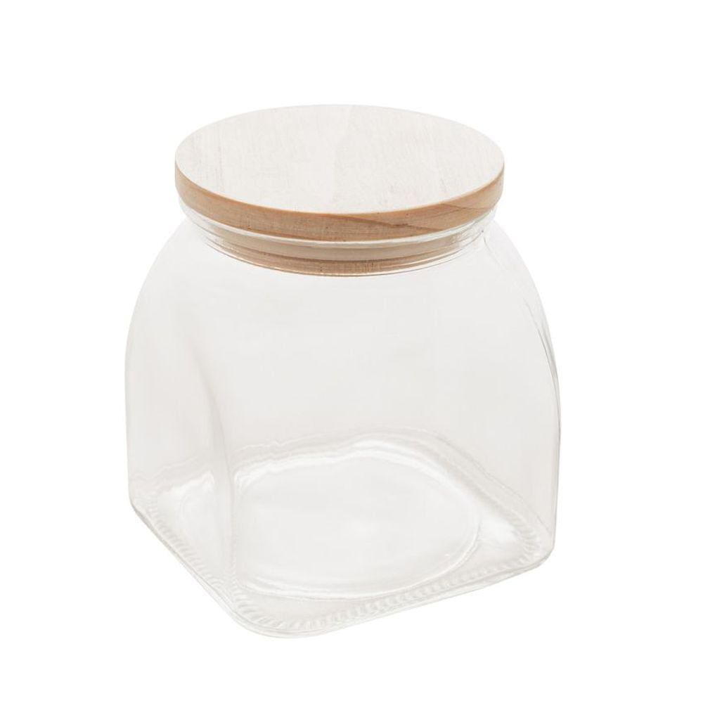 Porta Mantimento de Vidro com Tampa de Bambu 720ml - Lyor