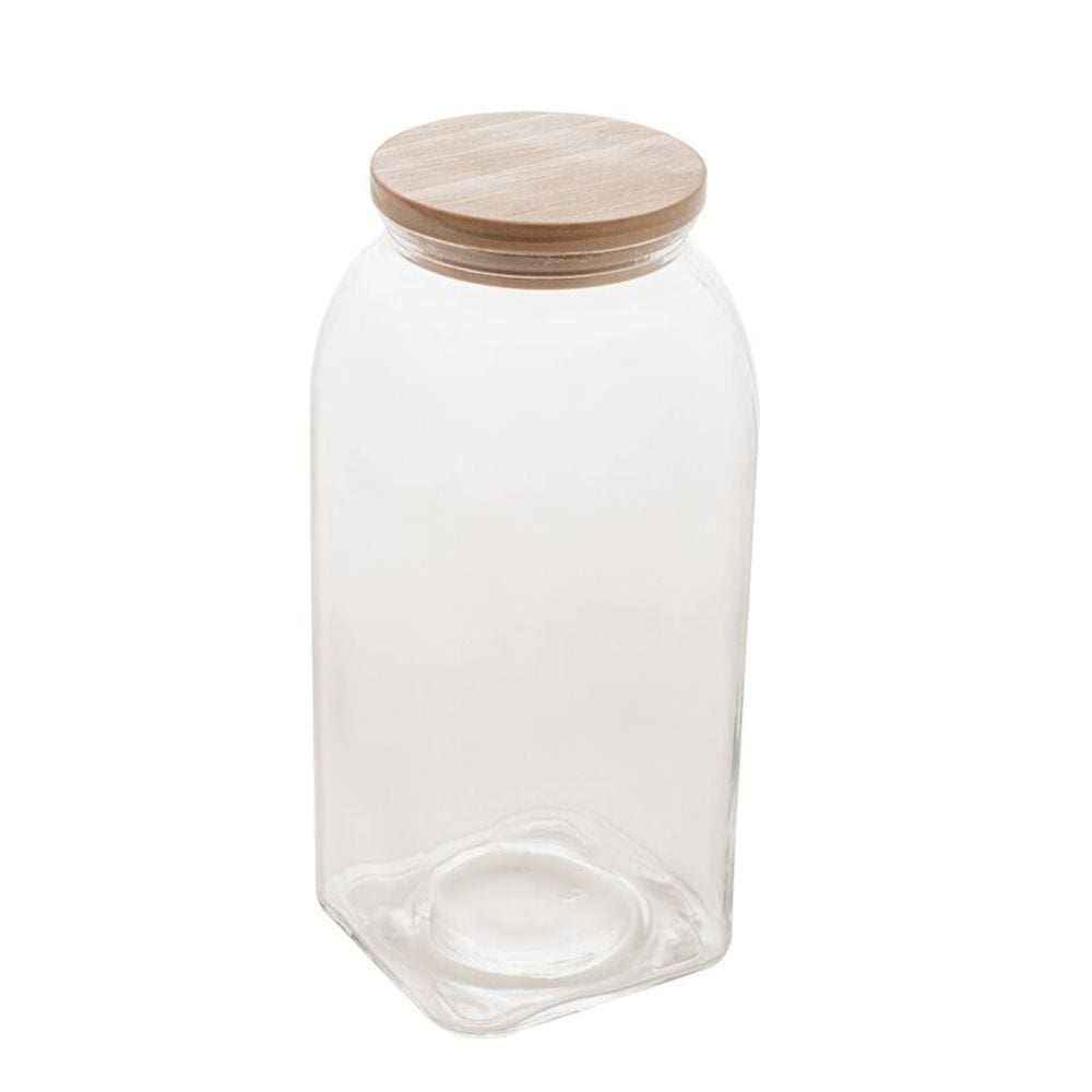 Porta Mantimento de Vidro com Tampa de Bambu 1,8L - Lyor