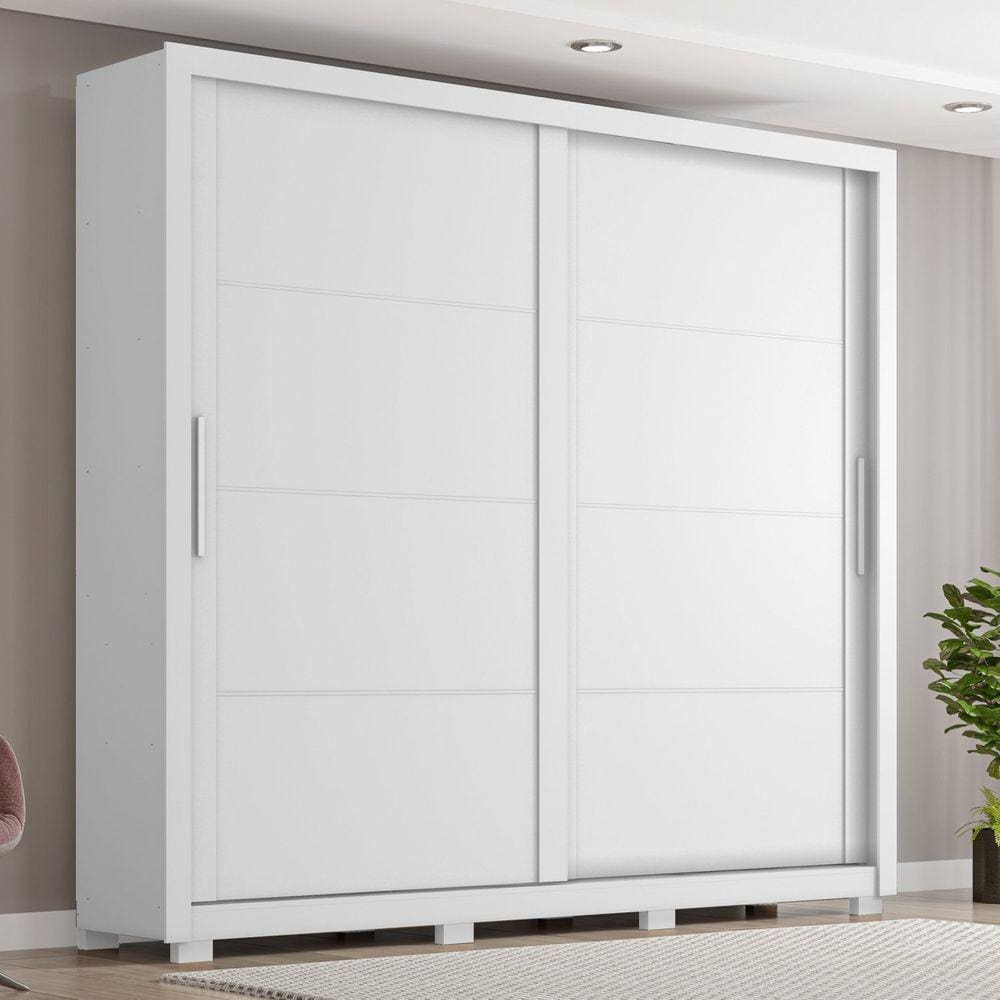 Guarda Roupa Casal 2 Portas 4 Gavetas Premier Branco