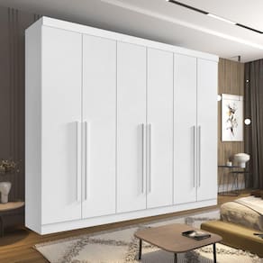Guarda Roupa Casal 6 Portas 6 Gavetas Paris Plus D Doro Branco