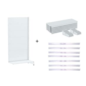 Gondola Parede 196 Amapa Flex Continua Branco 7 band PE Transparente - Amapá