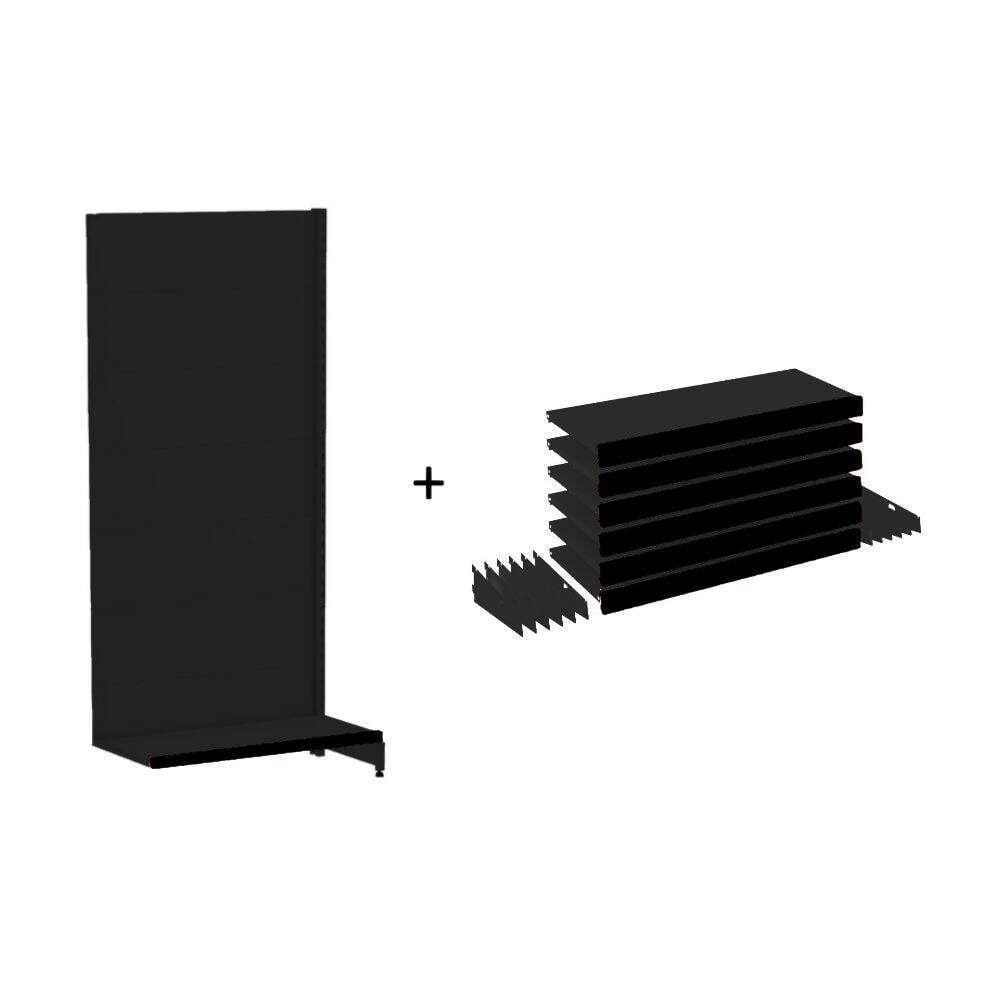 Gondola Parede 170 Amapa Flex Continua Preto 7 band PE Preto - Amapá