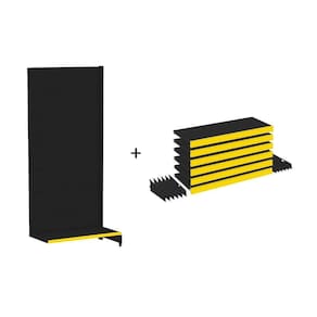 Gondola Parede 170 Amapa Flex Continua Preto 7 band PE Amarelo - Amapá