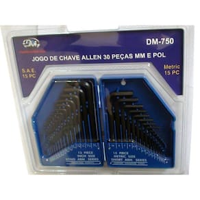 Jogo Chave Allen Cromo Vanadium 30 Peças + Estojo Expositor