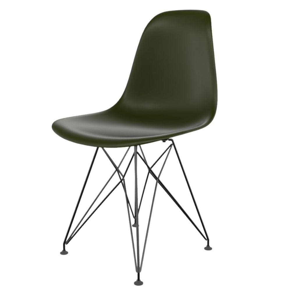 Cadeira para Sala de Estar Eames Pp Eiffel Verde Musgo