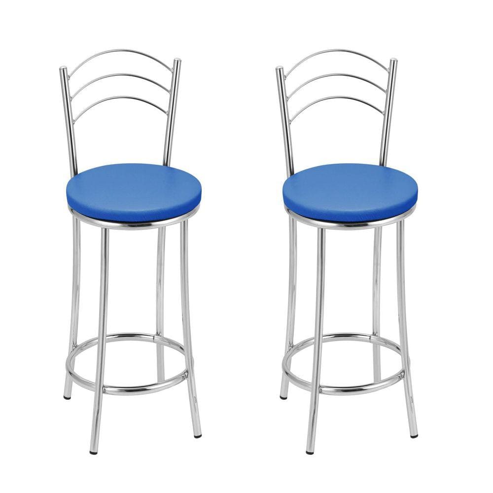 Kit 2 Banquetas Bc26-c A103 Cromada/Azul