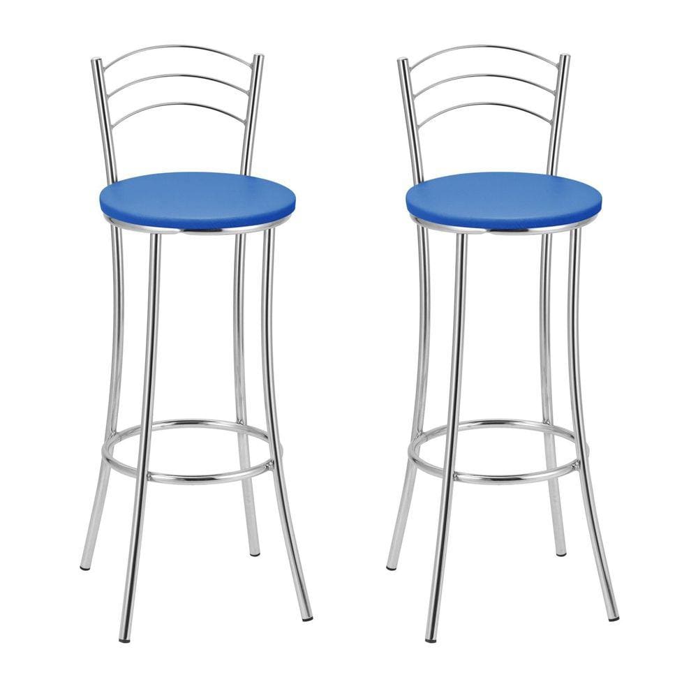 Kit 2 Banquetas Bc26-a A103 Cromada/Azul