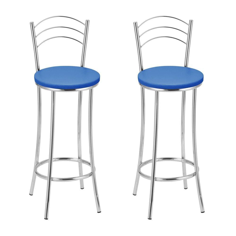 Kit 2 Banquetas Bc26-b A103 Cromada/Azul