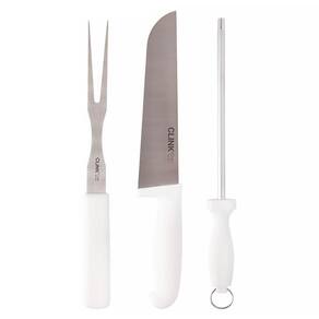 Conjunto de Faca e Garfo Churrasco Linha Cheff 3 pçs CK5972 - Clink