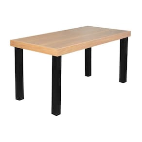 Mesa De Jantar Industrial Felícia Retangular 180X80Cm Base Alumínio - Natural - Bege