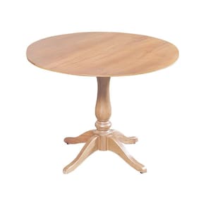 Mesa Redonda De Jantar 80Cm S/ Borda Rústica Em Madalena- Natural - Bege