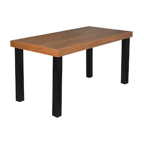 Mesa De Jantar Industrial Felícia Retangular 180X80Cm Base Alumínio - Castanho - Marrom
