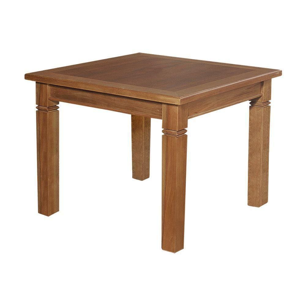 Mesa De Jantar Quadrada Rústica 80Cm Estela Pés Diamante - Castanho - Marrom