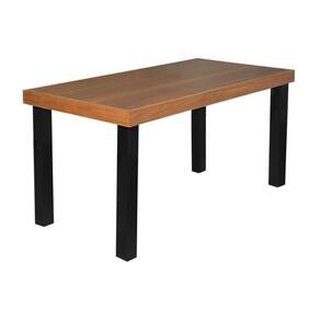 Mesa De Jantar Industrial Felícia Retangular 140X80Cm Base Alumínio - Castanho - Marrom