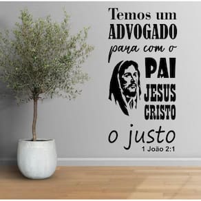 Adesivo De Parede Frase Temos Um Advogado Para Com O Pai