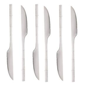 Conjunto 6 Facas de Churrasco de Aço Inox Bambu Elegant 22,3cm 1804 - Lyor