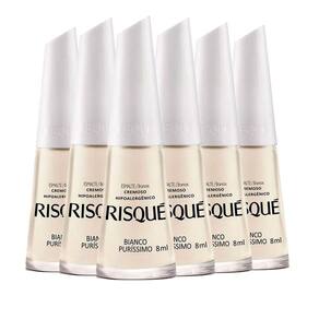 Kit Esmalte Risqué Bianco Puríssimo 8ml - 6 unidades