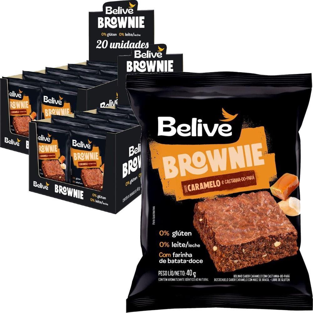 Brownie Caramelo E Castanha Pará Belive Sem Glúten 40G  20X