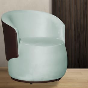 Poltrona Beatriz Veludo Acqua Com Composê Marrom - Vallisa Decor