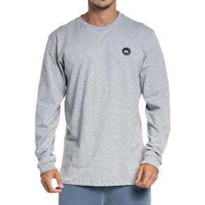 Camiseta Quiksilver Manga Longa Transfer Round WT23 Cinza