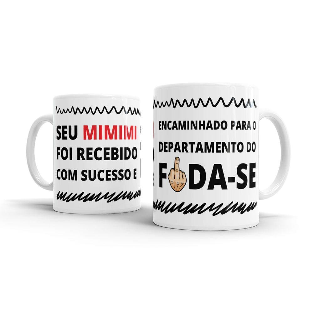 Caneca Cerâmica - Mi Mi Mi - Alça Branca