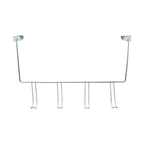 Toalheiro De Porta Aço Cromado Plus 4 Ganchos - Araminas