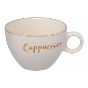 Caneca Rustic Jumbo Cappuccino em Cerâmica Bege 440ml JGCH046BG - Hausktaft