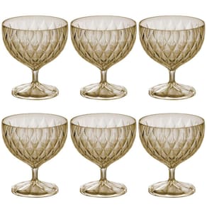 Taça de Plástico para Sobremesa 350ml Cristal Glamour âmbar com 6 unidades Plasutil ref.14253