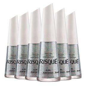 Kit Esmalte Risqué Glitter As Mil Purpurinas 8ml - 6 unidades