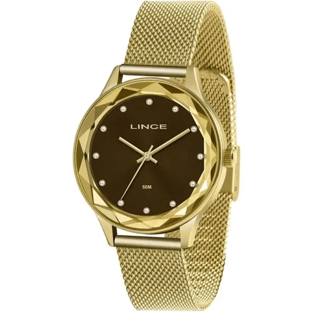 Relógio LINCE feminino analógico marrom LRG4707L N1KX