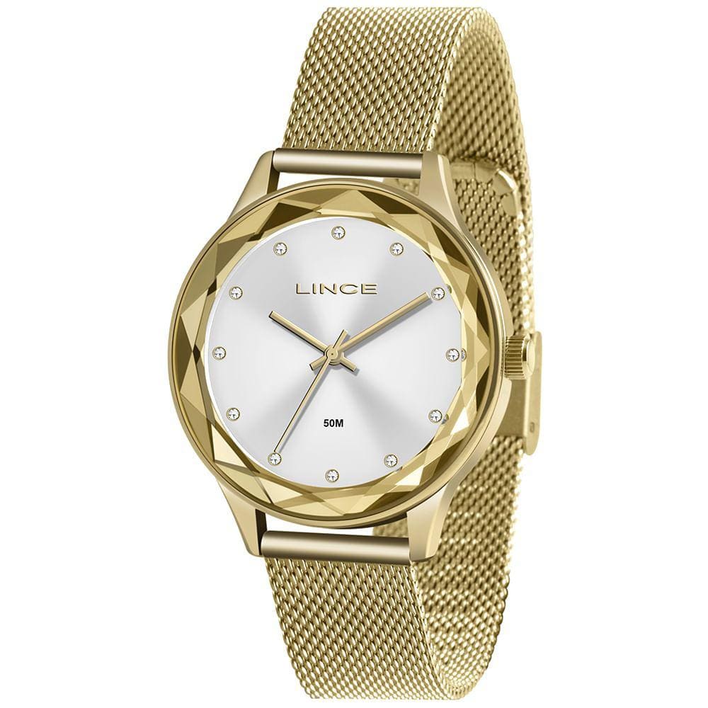 Relógio LINCE feminino dourado esteira LRG4707L S1KX